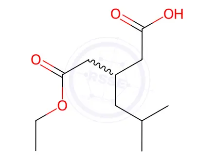 Chemical structure of 3-(2-ethoxy-2-oxoethyl)-5-methylhexanoic acid