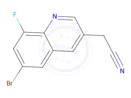Chemical structure of 2-(6-bromo-8-fluoro-3-quinolyl)acetonitrile