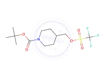 Chemical structure of tert-Butyl 4-((((trifluoromethyl)sulfonyl)oxy)methyl)piperidine-1-carboxylate