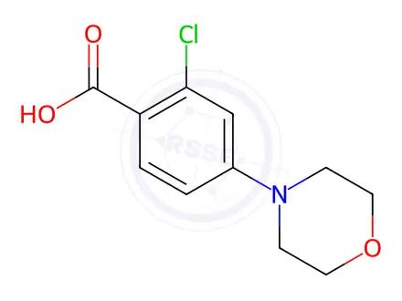 Chemical structure of 2-Chloro-4-morpholinobenzenecarboxylic acid