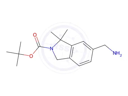 Chemical structure of Tert-butyl 6-(aminomethyl)-1,1-dimethylisoindoline-2-carboxylate