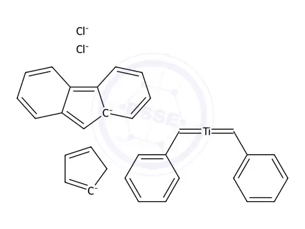 Chemical structure of DIPHENYLMETHYLIDENE(CYCLOPENTADIENYL)(9-FLUORENYL)TITANIUM DICHLORIDE