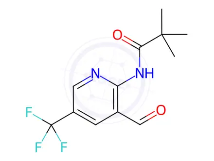 Chemical structure of N-(3-formyl-5-(trifluoromethyl)pyridin-2-yl)pivalamide