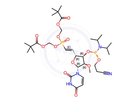 Chemical structure of 5'-VP-2'-OME-U-CE-PHOSPHORAMIDITE