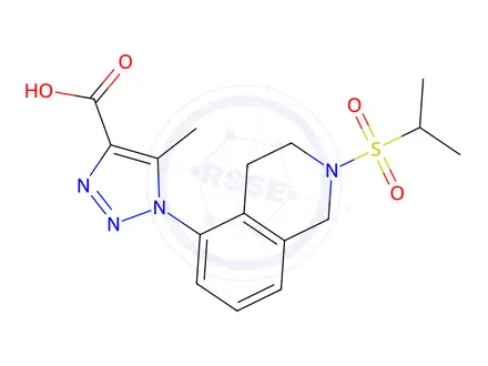 Chemical structure of 1-(2-(Isopropylsulfonyl)-1,2,3,4-tetrahydroisoquinolin-5-yl)-5-methyl-1h-1,2,3-triazole-4-carboxylic acid
