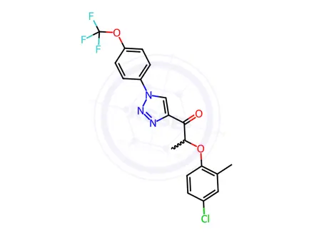 Chemical structure of 2-(4-chloro-2-methylphenoxy)-1-{1-[4-(trifluoromethoxy)phenyl]-1H-1,2,3-triazol-4-yl}-1-propanone
