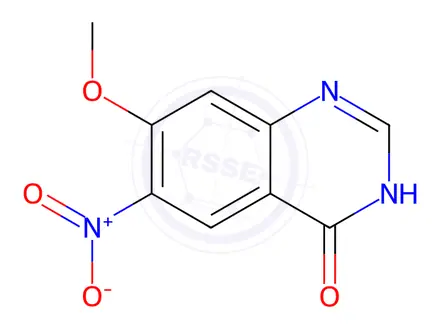 Chemical structure of 7-methoxy-6-nitroquinazolin-4(1H)-one