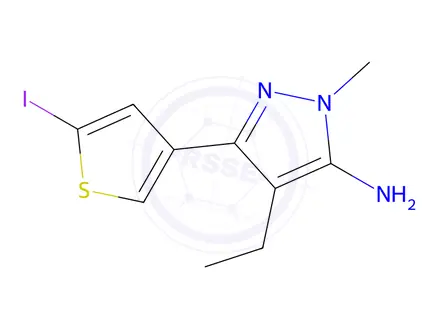 Chemical structure of 4-Ethyl-3-(5-iodothiophen-3-yl)-1-methyl-1h-pyrazol-5-amine
