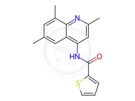 Chemical structure of N-(2,6,8-Trimethylquinolin-4-yl)thiophene-2-carboxamide