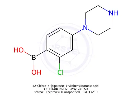 Chemical structure of (2-Chloro-4-(piperazin-1-yl)phenyl)boronic acid