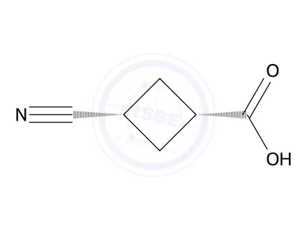 Chemical structure of cis-3-Cyanocyclobutanecarboxylic acid