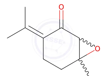 Chemical structure of 7-Oxabicyclo4.1.0heptan-2-one, 6-methyl-3-(1-methylethylidene)-