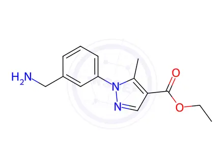 Chemical structure of Ethyl 1-(3-(aminomethyl)phenyl)-5-methyl-1h-pyrazole-4-carboxylate
