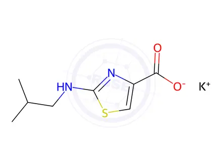 Chemical structure of potassium 2-(isobutylamino)-1,3-thiazole-4-carboxylate