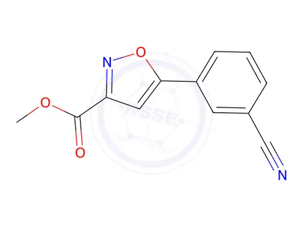 Chemical structure of Methyl 5-(3-Cyanophenyl)isoxazole-3-carboxylate