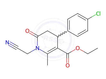 Chemical structure of Ethyl 4-(4-chlorophenyl)-1-(cyanomethyl)-2-methyl-6-oxo-1,4,5,6-tetrahydropyridine-3-carboxylate