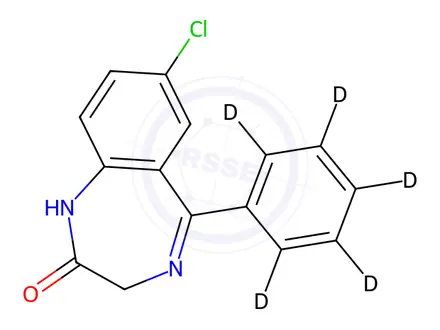 Chemical structure of Desmethyl Diazepam-d5