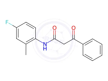 Chemical structure of N-(4-fluoro-2-methylphenyl)-3-oxo-3-phenylpropanamide