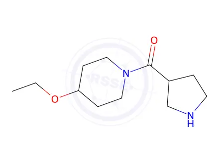 Chemical structure of 4-ethoxy-1-(pyrrolidine-3-carbonyl)piperidine