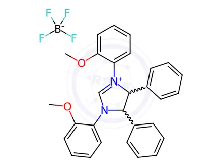 Chemical structure of (4S,5S)-1,3-Bis(2-methoxyphenyl)-4,5-diphenyl-4,5-dihydro-1H-imidazol-3-ium tetrafluoroborate