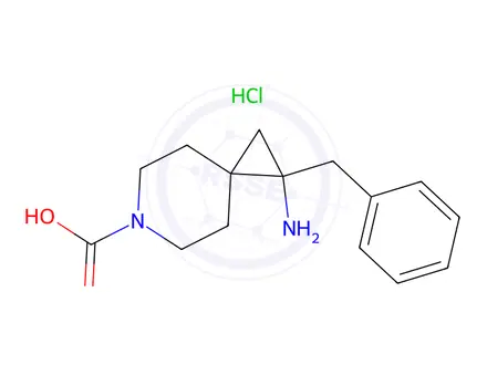 Chemical structure of Benzyl-1-Amino-6-azaspiro[2.5]octane-6-carboxylic acid hydrochloride