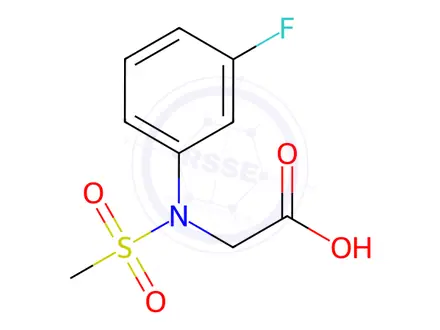 Chemical structure of N-(3-fluorophenyl)-N-(methylsulfonyl)glycine