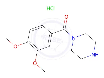 Chemical structure of (3,4-Dimethoxyphenyl)(piperazin-1-yl)methanone hydrochloride