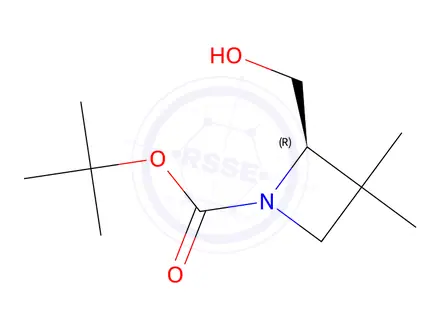 Chemical structure of Tert-butyl (R)-2-(hydroxymethyl)-3,3-dimethylazetidine-1-carboxylate