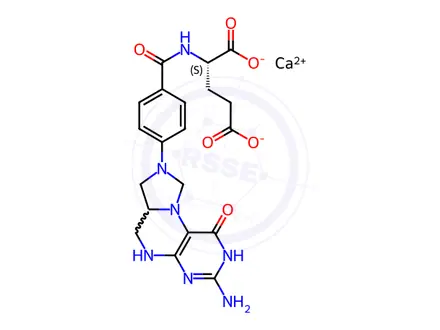 Chemical structure of Folic Acid Impurity 13 Calcium Salt (Calcium Levofolinate EP Impurity I Calcium Salt)