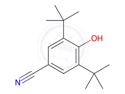 Chemical structure of 3,5-Di-tert-butyl-4-hydroxybenzonitrile