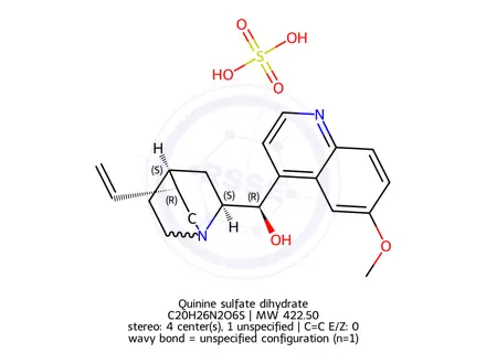 Chemical structure of Quinine Bisulphate