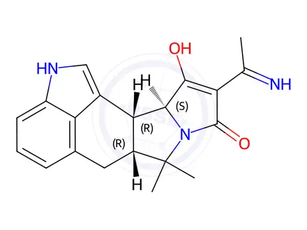 Chemical structure of cyclopiazonic acid imine