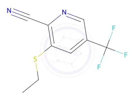 Chemical structure of 3-(Ethylthio)-5-(trifluoromethyl)picolinonitrile