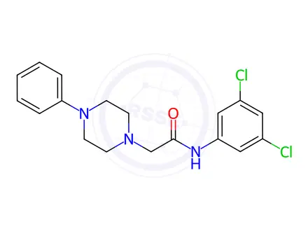 Chemical structure of N-(3,5-dichlorophenyl)-2-(4-phenylpiperazin-1-yl)acetamide
