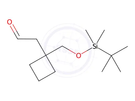 Chemical structure of 2-(1-(((tert-Butyldimethylsilyl)oxy)methyl)cyclobutyl)acetaldehyde