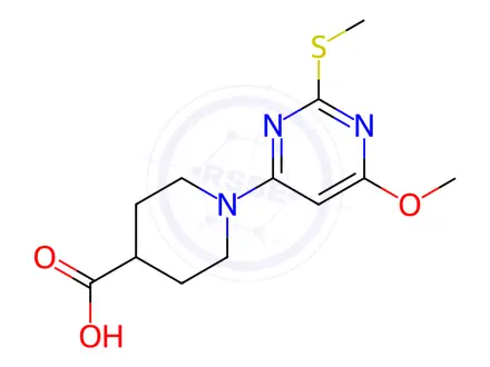 Chemical structure of 1-(6-Methoxy-2-(methylthio)pyrimidin-4-yl)piperidine-4-carboxylic acid
