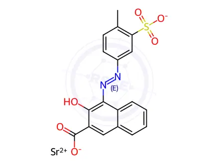 Chemical structure of Strontium 3-hydroxy-4-((4-methyl-3-sulfonatophenyl)diazenyl)-2-naphthoate