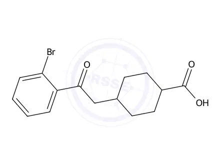 Chemical structure of 4-(2-(2-Bromophenyl)-2-oxoethyl)cyclohexane-1-carboxylic acid