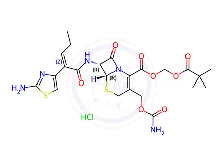 Chemical structure of Cefcapene Pivoxil Hydrochloride (147816-23-7)