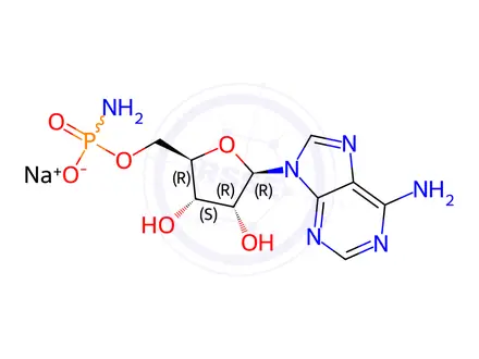 Chemical structure of Adenosine 5-Monophosphoramidate Sodium Salt