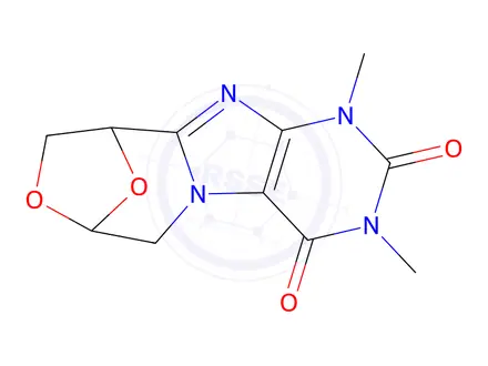 Chemical structure of 1,3-Dimethyl-6,7,9,10-tetrahydro-7,10-epoxy[1,4]oxazepino[5,4-f]purine-2,4(1H,3H)-dione