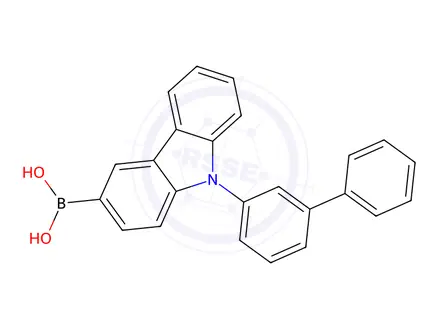 Chemical structure of 9-(biphenyl-3-yl)-carbazol-3-yl boronic acid