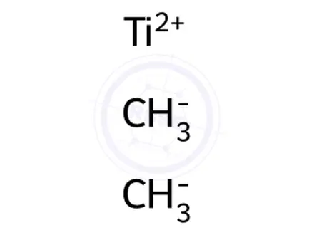 Chemical structure of Bis-(cyclopentadienyl)-dimethyltitanium(IV)