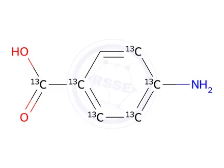 Chemical structure of 4-Aminobenzoic Acid-13C6