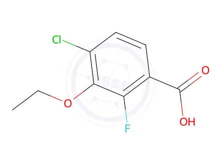 Chemical structure of 4-Chloro-3-ethoxy-2-fluorobenzoic acid, 97%