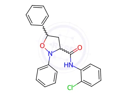 Chemical structure of N-(2-Chlorophenyl)-2,5-diphenylisoxazolidine-3-carboxamide