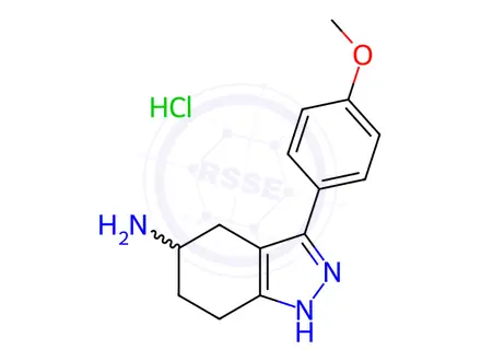 Chemical structure of 3-(4-Methoxyphenyl)-4,5,6,7-tetrahydro-1H-indazol-5-amine hydrochloride