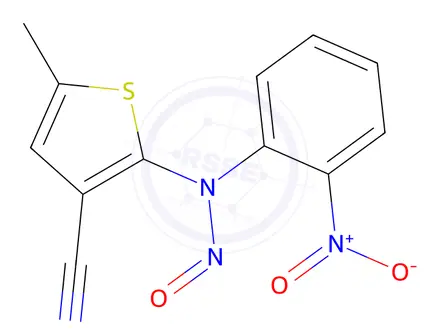 Chemical structure of N-(3-cyano-5-methylthiophen-2-yl)-N-(2-nitrophenyl)nitrous amide