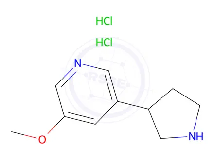 Chemical structure of 3-methoxy-5-(pyrrolidin-3-yl)pyridine dihydrochloride