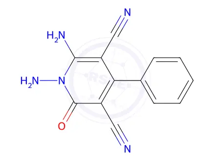 Chemical structure of 1,6-Diamino-2-oxo-4-phenyl-1,2-dihydropyridine-3,5-dicarbonitrile
